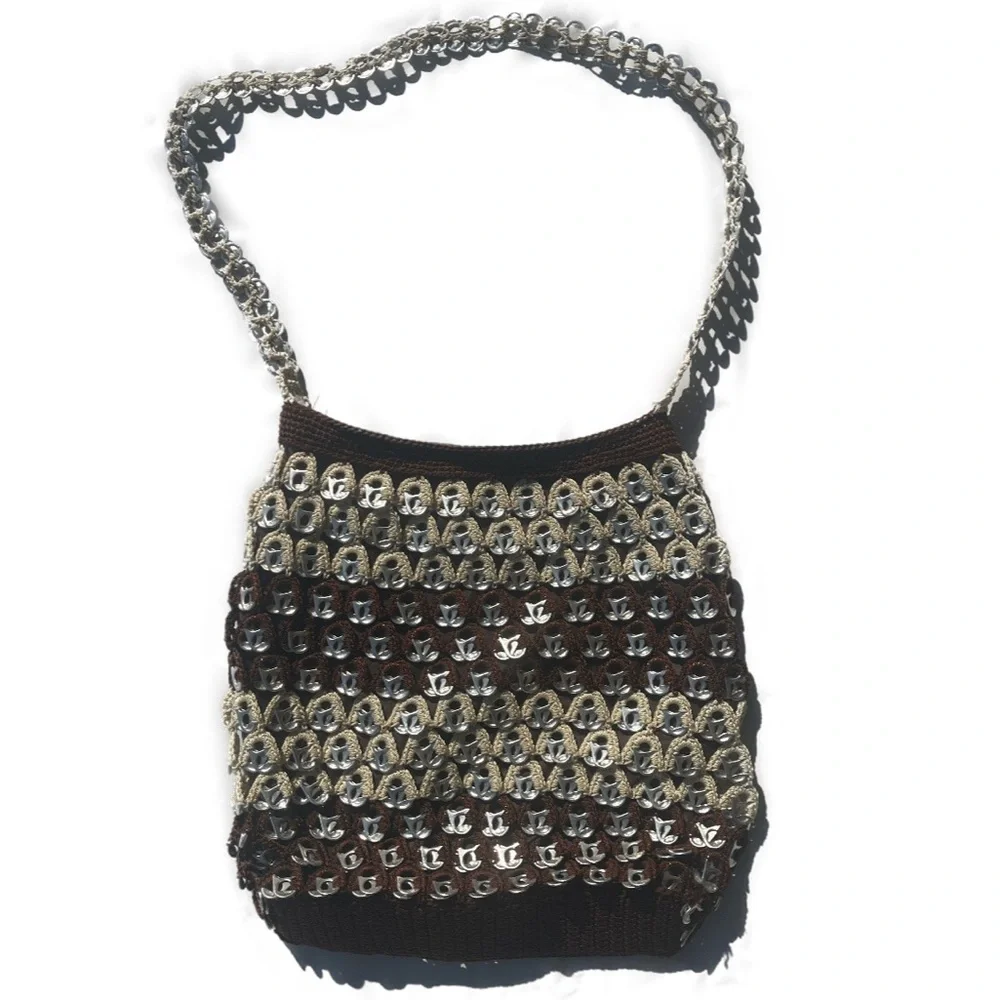 Handmade custom criss cross soda can tabs crochet purse
